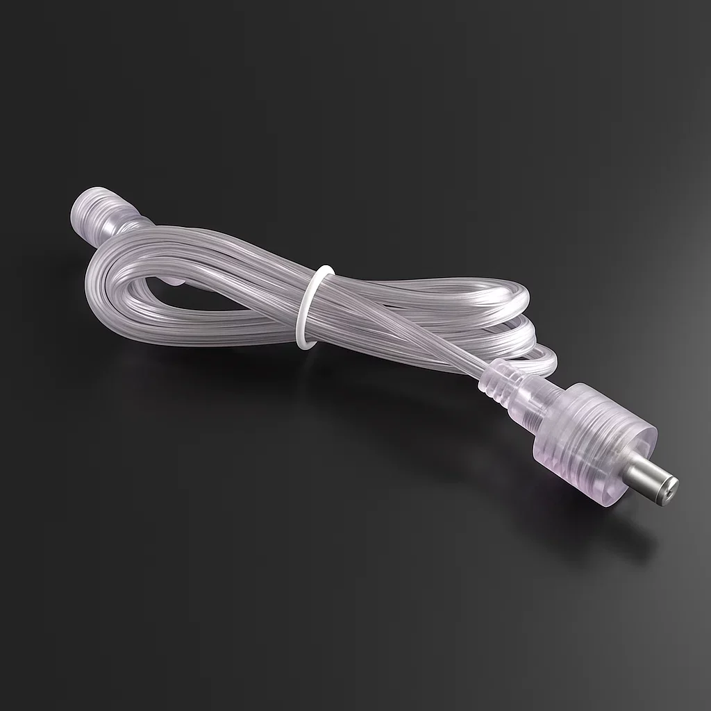 100cm wasserdichtes Verbindungskabel mit DC Buchse und DC Stecker 5.5/2.5 | 2polig - für einfarbige 24V DC LED-Streifen