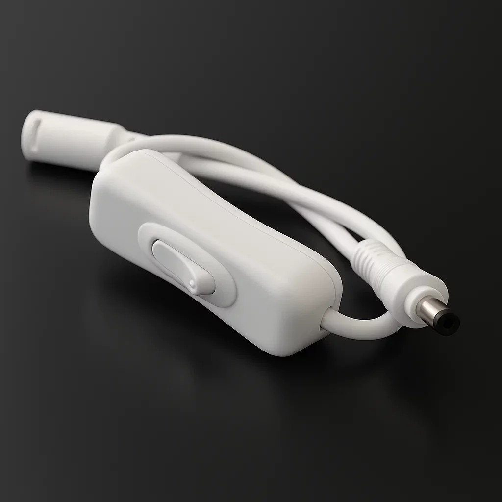 Schalterkabel verriegelbar mit DC-Buchse und DC-Stecker 5.5/2.5 | 2polig - für einfarbige 24V DC LED-Streifen