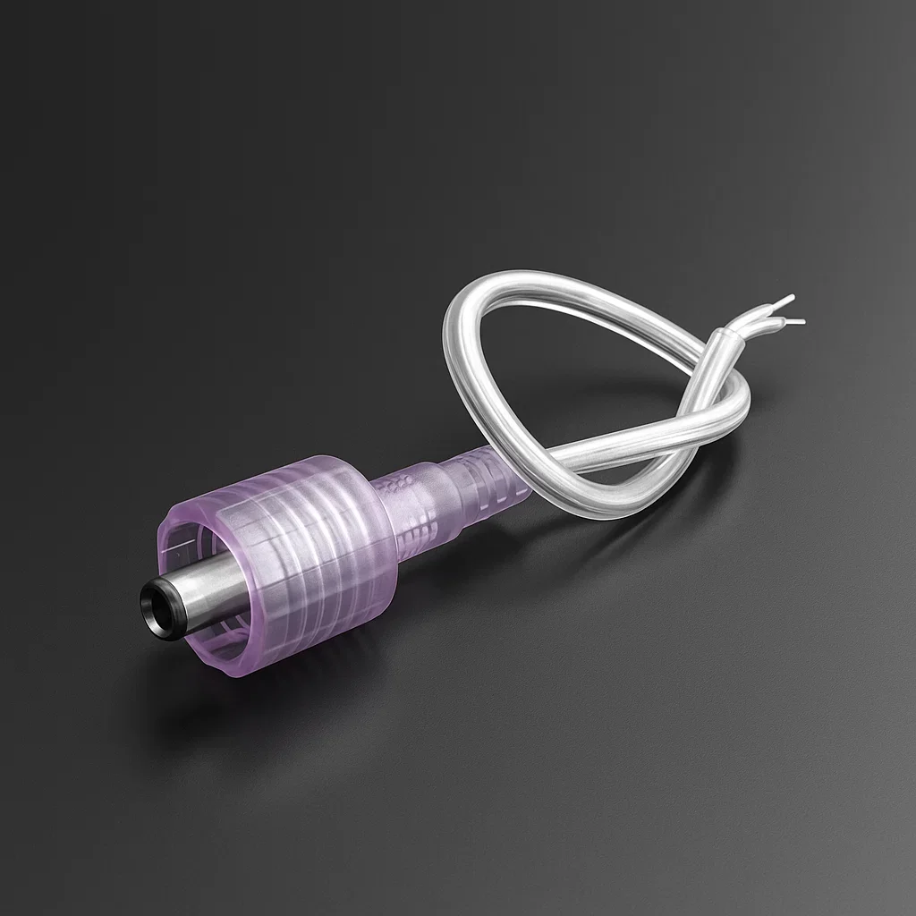 15 cm wasserdichtes Ausgangskabel mit DC-Stecker 5.5/2.5 | 2polig - für einfarbige 24V DC LED-Streifen