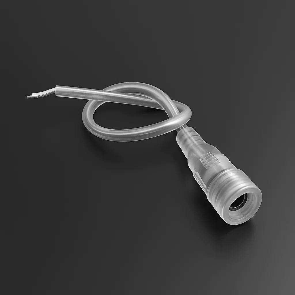 15cm wasserdichtes Anschlusskabel mit DC-Buchse 5.5/2.5 | 2polig - für einfarbige 24V DC LED-Streifen