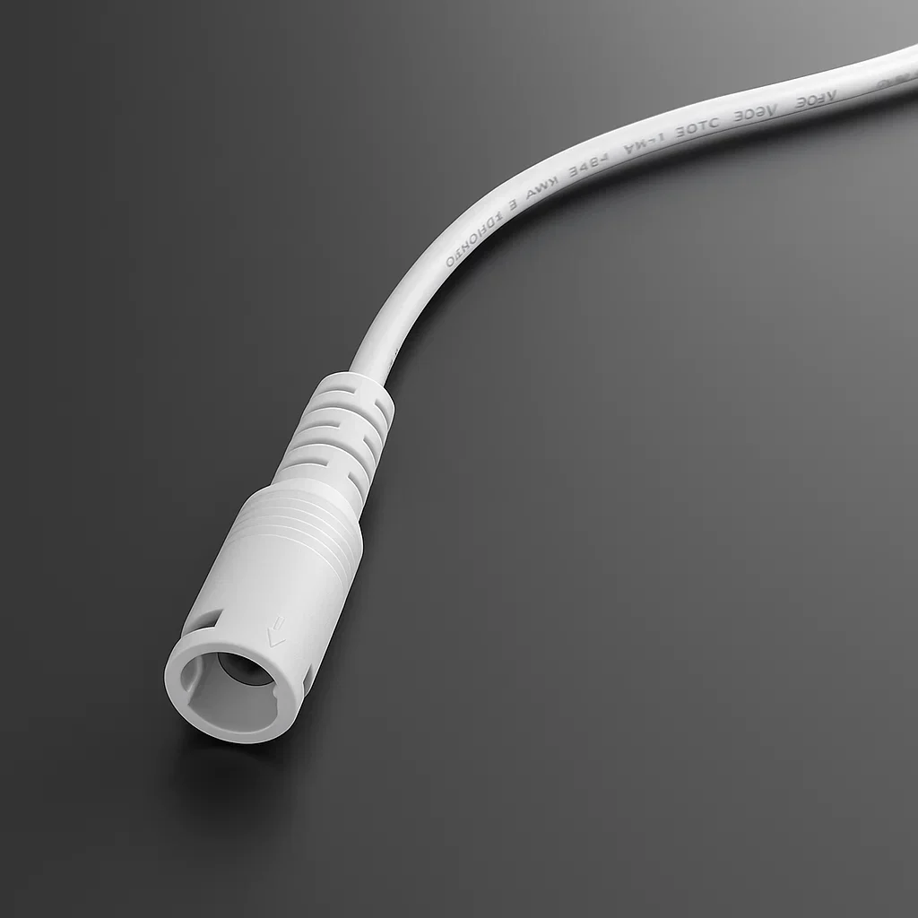 15cm Anschlusskabel verriegelbar mit DC-Buchse 5.5/2.5 einseitig offen | 2polig - für einfarbige 24V DC LED-Streifen