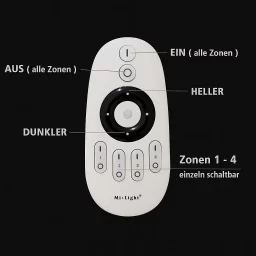 230V LED-Dimmer Triac-Dimmer & 4-Zonen Handfernbedienung - SET | für einfarbige 230V-LED-Streifen | 2.4GHz MiBoxer