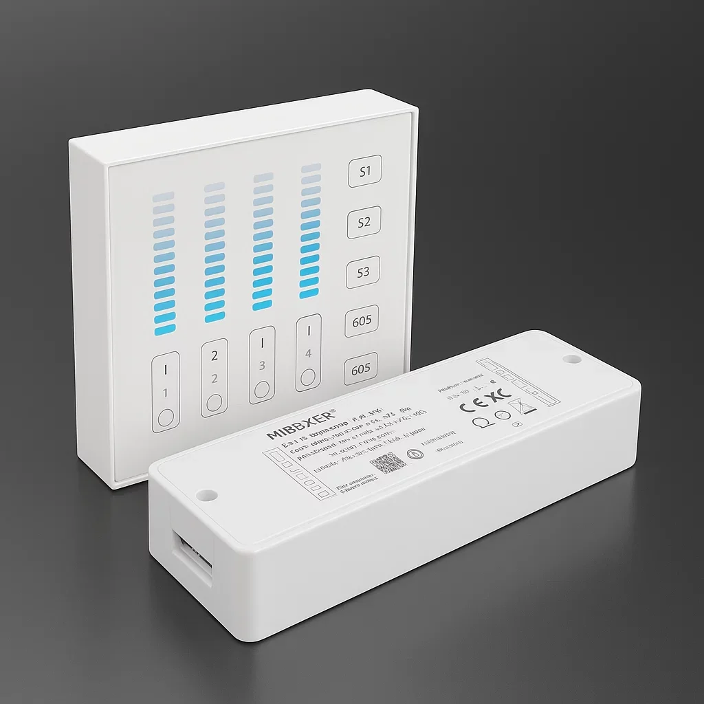 230V LED-Dimmer Triac-Dimmer & 4-Zonen 2.4 GHz Wandfernbedienung - SET | für 230V LED-Streifen | 2.4GHz MiBoxer