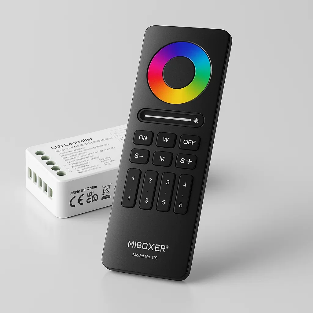 LED-Controller 4 Zonen Touch-Hand-Fernbedienung - SET | für 24VDC RGB / RGBW / RGB+CCT LEDs | 2.4GHz MiBoxer