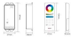 3 in 1 LED-Controller & Touch-Fernbedienung - SET | für 24VDC RGB / RGBW / RGB+CCT LED-Streifen | 2.4GHz MiBoxer