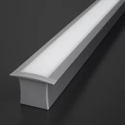 LED-Einbau-Profil RESESSED, versenkbar in Decke & Wand, breit und tief, ALU silber eloxiert, Diffusor weiß mattiert opal - für LED-Streifen bis 18mm Breite
