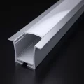 LED-Einbau-Profil RESESSED, versenkbar in Decke & Wand, breit und tief, ALU silber eloxiert, Diffusor weiß mattiert opal - für LED-Streifen bis 18mm Breite