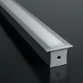 LED-Einbau-Profil RESESSED, versenkbar in Decke & Wand, breit und tief, ALU silber eloxiert, Diffusor weiß mattiert opal - für LED-Streifen bis 18mm Breite