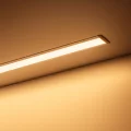 LED-Einbau-Profil RESESSED, versenkbar in Decke & Wand, breit und tief, ALU silber eloxiert, Diffusor weiß mattiert opal - für LED-Streifen bis 18mm Breite