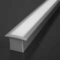 LED-Einbau-Profil RESESSED, versenkbar in Decke & Wand, breit und tief, ALU silber eloxiert, Diffusor weiß mattiert opal - für LED-Streifen bis 18mm Breite