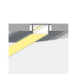 LED Einputz Profil PLASTER für Trockenbau Wände & Decken, schmal, ALU silber eloxiert, diffuse Abdeckung - für LED Streifen bis 14mm Breite