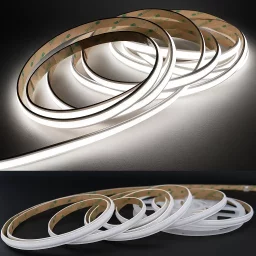 LED-Streifen 24V COB-Plus - 6300 K tageslichtweiß - diffus - 5 Meter - wasserfest IP65 - dimmbar