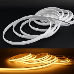 LED-Streifen 24V COB-Plus - 2700 K warmweiß - diffus - 5 Meter - wasserfest IP65 - dimmbar