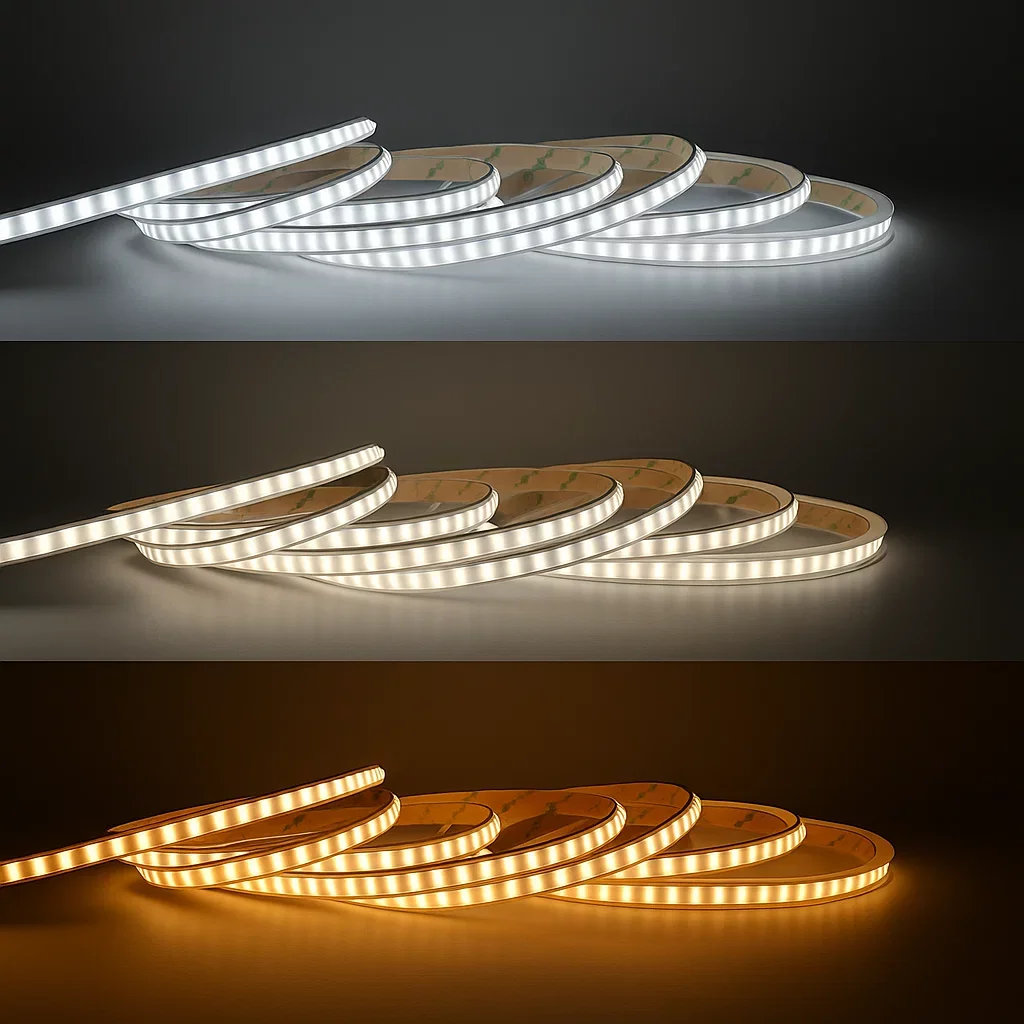 LED-Streifen 24V Plus - CCT - diffus - 5 Meter - wasserfest IP65 - dimmbar