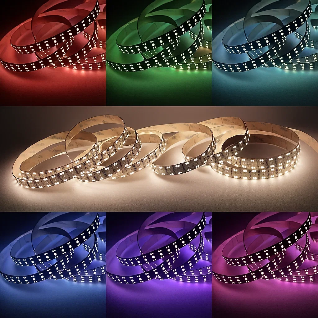 LED-Streifen 24V 3-reihig - RGB CCT - 5050 & 2835 LEDs - einstellbare Weißtöne - Dualweiß & Fullcolor - dimmbar - nach Maß ab 10 cm bis 5 Meter
