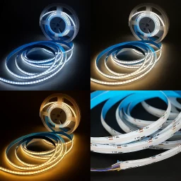 LED-Streifen 24V COB - RGB CCT - farbwechselnd - steuerbare Farbtemperatur - Dualweiß & Fullcolor - dimmbar - nach Maß ab 4,2 cm bis 5 Meter