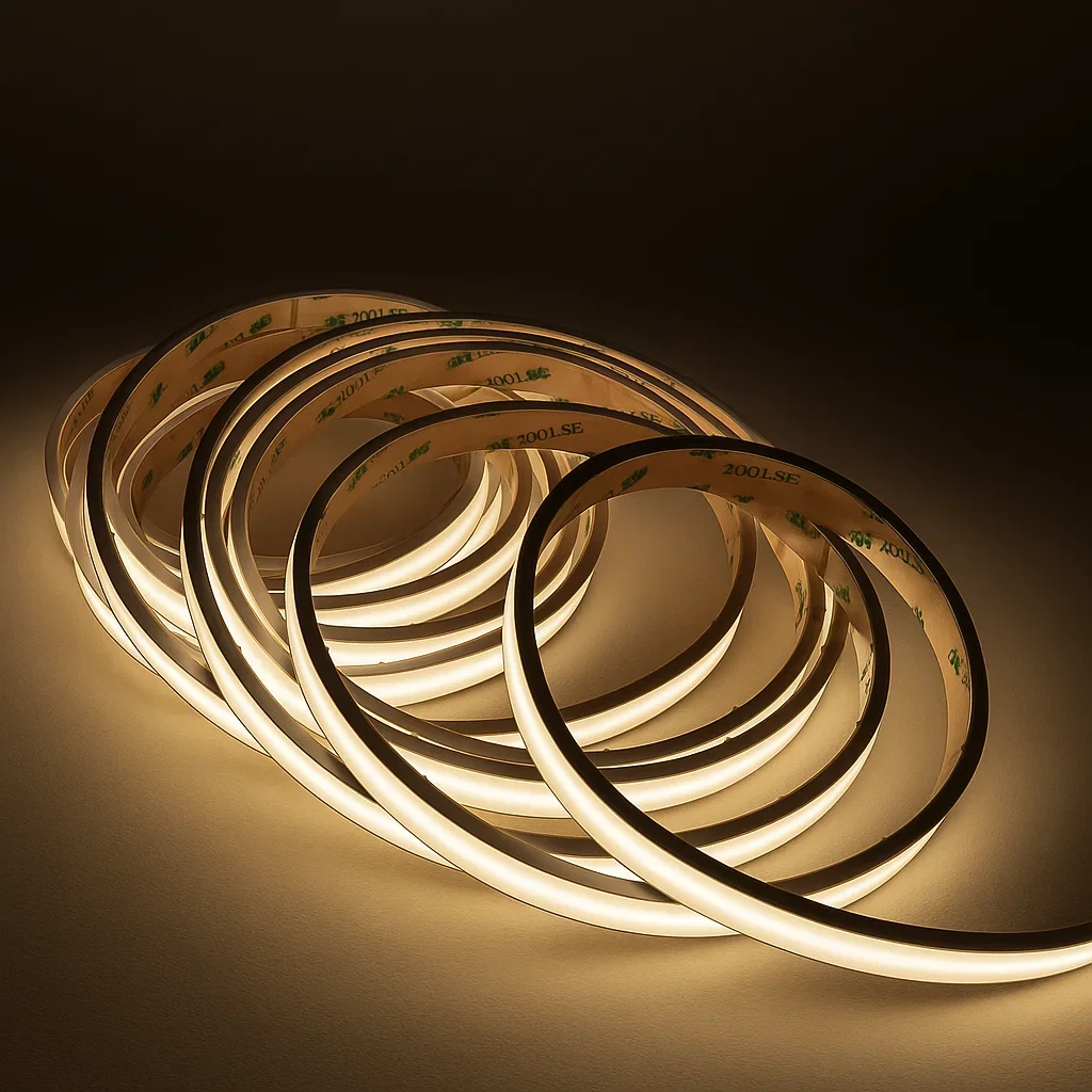 LED-Streifen 24V COB diffus - 3500 K warmweiß - IP65 wasserfest - 5 Meter - teilbar alle 5 cm - dimmbar