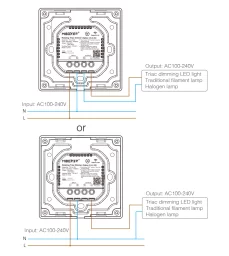 230V WLAN Einbaudimmer LED mit Bedienteil und Drehdimmerschalter, Phasenabschnitt für einfarbige 230V-LED-Streifen | 2.4GHz WIFI Support