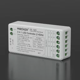 LED-Controller und 3-Zonen Stand-Fernbedienung - SET | für 24VDC RGB, RGBW und RGB+CCT LED-Streifen | 2.4GHz MiBoxer