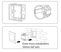 230V Einbau LED-Dimmer TRIAC & Funk Push-Taster im SET