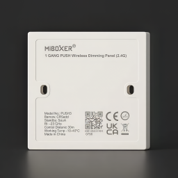 LED-Dimmer & Funk Push-Taster im SET | für einfarbige 24V LEDs | 2.4GHz